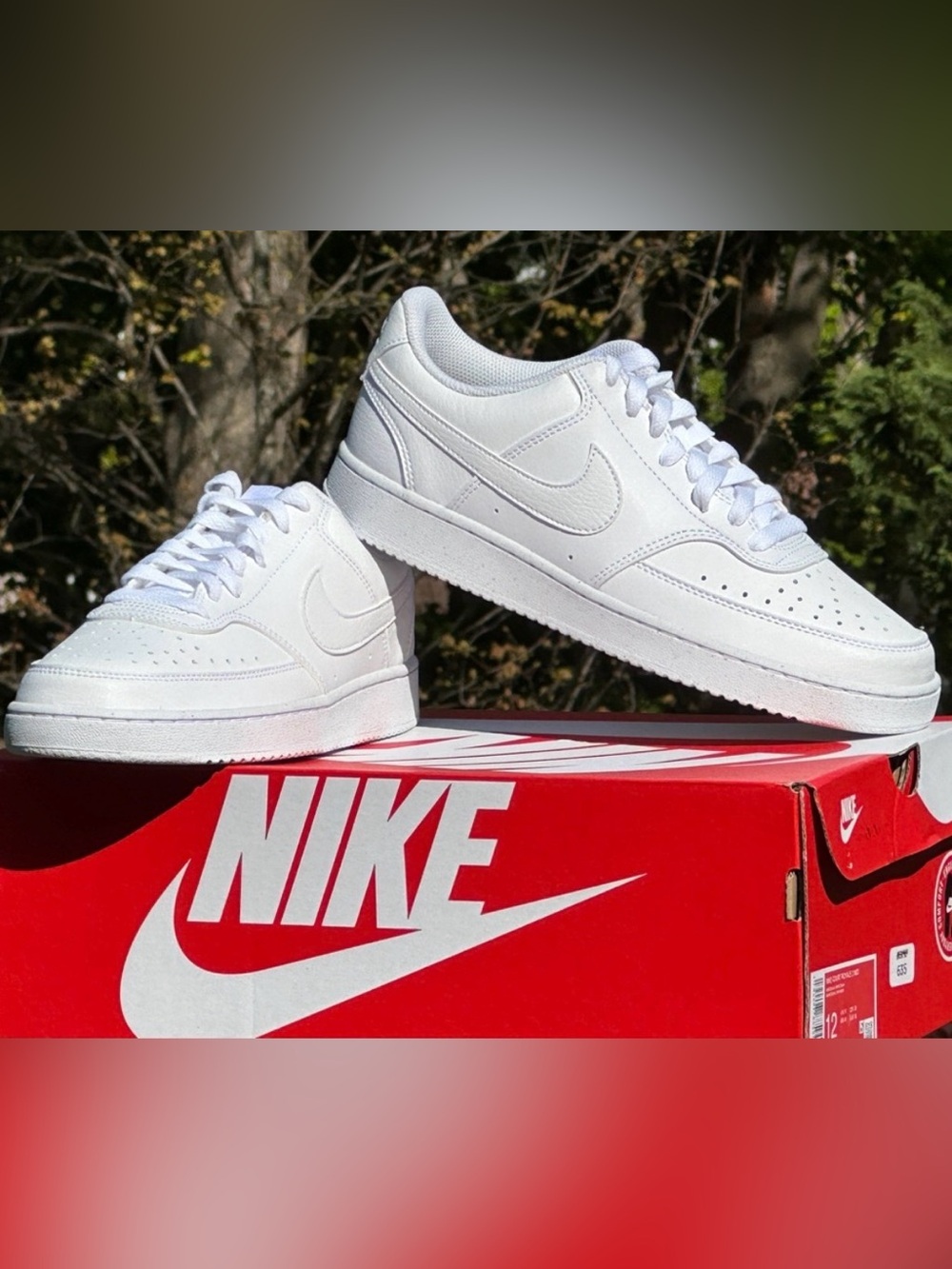 NEW Nike Court Vision Low Next Nature All White - Mens US 8 | Womens US 9.5